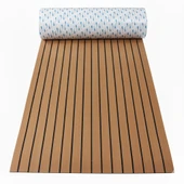 240 x 120 cm EVA Suni Teak (Tik) Deck 3M Bantlı Tekne, Yat, Havuz Kenarı ve Karavan için Zemin Kaplaması thumbnail 3