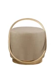 LOOP SERİSİ PUF, METAL HALKALI PUF, MAKYAJ OTURAĞI ,PUF BENCH MONTAJSIZ OTURAK GOLD METAL AYAKLI - 1