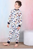 Erkek Çocuk İş Makineleri Baskılı Pijama Takımı 1-7 Yaş 12291 thumbnail 2