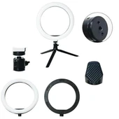 8inç 20cm Youtube Instagram Tiktok Selfie  Stüdyo Video Fotoğraf Ring Light  Tripod Led Halk - 1