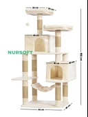 Nursoft Xl Yuva Hamaklı Çift Yuvalı Lüx Büyük Boy Tırmalamalı Kedi Oyun Evi - 4