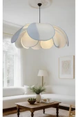 burenze Modern Tasarım White Orchid Çiçek Sarkıt Avize Boheme Beyaz Kumaş Salon Oturma Odası Mutfak Avizesi - 2