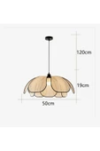 burenze Modern Tasarım Rose Çiçek Sarkıt Avize Rattan Boheme Salon Oturma Odası Mutfak Avizesi - 3