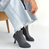 Pabucmarketi Siyah Kadın Topuklu Bot thumbnail 4