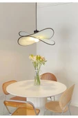burenze Modern Tasarım Matmazel Sarkıt Avize Krem Kumaş Salon Mutfak Oturma Odası Avizesi - 5
