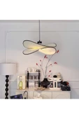 burenze Modern Tasarım Matmazel Sarkıt Avize Krem Kumaş Salon Mutfak Oturma Odası Avizesi - 6