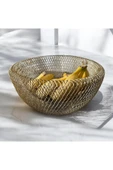 burenze Modern Tasarım Fiko Sunum Dekoratif Sebzelik Meyvelik Metal Sebze Ve Meyve Sepeti Sunumluk Gold Sarı - 3