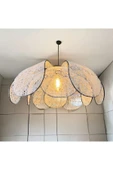 burenze Modern Iskandinav Cozy Rose Çiçek Sarkıt Avize Tasarım Kumaş Salon Avizesi - 4