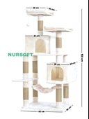 Nursoft Xl Yuva Hamaklı Çift Yuvalı Lüx Büyük Boy Tırmalamalı Kedi Oyun Evi - 3