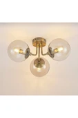 burenze Modern Tasarım Tavana Sıfır Emma Bal Glop Camlı Avize Salon Mutfak Oturma Odası Avize Eskitme Gold - 2