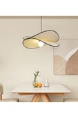 burenze Modern Tasarım Matmazel Sarkıt Avize Krem Kumaş Salon Mutfak Oturma Odası Avizesi - 3