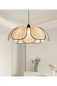 burenze Modern Tasarım Rose Çiçek Sarkıt Avize Rattan Boheme Salon Oturma Odası Mutfak Avizesi - 1