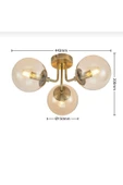 burenze Modern Tasarım Tavana Sıfır Emma Bal Glop Camlı Avize Salon Mutfak Oturma Odası Avize Eskitme Gold - 3