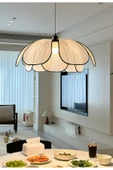 burenze Modern Tasarım Rose Çiçek Sarkıt Avize Rattan Boheme Salon Oturma Odası Mutfak Avizesi - 2