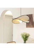 burenze Modern Tasarım Matmazel Sarkıt Avize Krem Kumaş Salon Mutfak Oturma Odası Avizesi - 4