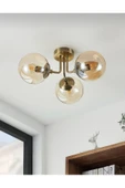 burenze Modern Tasarım Tavana Sıfır Emma Bal Glop Camlı Avize Salon Mutfak Oturma Odası Avize Eskitme Gold - 1