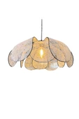 burenze Modern Iskandinav Cozy Rose Çiçek Sarkıt Avize Tasarım Kumaş Salon Avizesi - 2