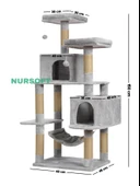 Nursoft Xl Yuva Hamaklı Çift Yuvalı Lüx Büyük Boy Tırmalamalı Kedi Oyun Evi - 4