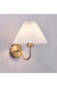 Fico Home Pilli Aplik Kablosuz Tak Çalıştır  Krem Abajur Umbrella Aplik Eskitme Gold Sarı 1 Adet - 1