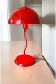 burenze Modern Tasarım Mars Zigzag Abajur Masa Lambası Metal Gövde Red Kırmızı - 2
