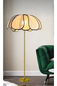 Buiva Modern Lambader İskandinav Boheme Jumeria Burenze Dekoratif Lambader Metal Gövde Ekru Kumaş Abajur - 2