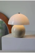 Fico Home Modern Burhi Abajur Krem Mantar Masa Lambası Metal Şapka Metal Gövde thumbnail 5
