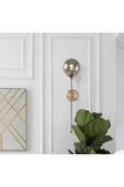 burenze Modern Tasarım Pilli Aplik 1 Adet Tak Çalıştır Duvar Camlı Aplik Eskitme Gold Bal Camlı - 2