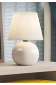 burenze Modern Tasarım Merkür Abajur Krem Gövde Kablolu Tak Çalıştır Masa Lambası - 1