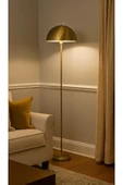 Fico Home Modern Tasarım Torche Ayaklı Lambader Eskitme Gold Gövde Metal Abajur Lambader - 2