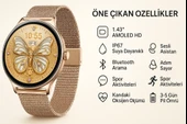 Bunnys iPhone 11 Uyumlu 1.43" AMOLED Ekran Akıllı Saat – Su Geçirmez Kadınlar İçin - 3