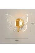 Fico Home Modern Aplik Butterfly Aplik Gold Sarı Kelebek Duvar Apliği thumbnail 3