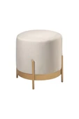 MİO PUF, METAL HALKALI PUF, MAKYAJ OTURAĞI ,PUF BENCH MONTAJSIZ OTURAK GOLD METAL AYAKLI - 2