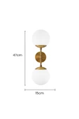 Fico Home Modern Tasarım Beyaz Opal Camlı Pilli Aplik Aç Kapa Butonlu Tak Çalıştır Kablosuz Eskitme Gold - 4