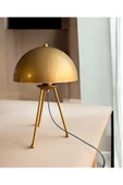 burenze Modern Tasarım Mars Tripod Ayaklı Abajur Eskitme Gold Sarı Masa Lambası - 1