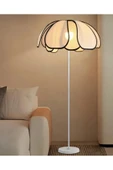 Buiva Modern Lambader İskandinav Boheme Jumeria Burenze Dekoratif Lambader Metal Gövde Ekru Kumaş Abajur - 1