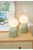 burenze Modern Tasarım Venüs Abajur Beyaz Glop Camlı 1 Adet Kablolu Tak Çalıştır Mint Yeşili - 1