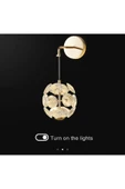 burenze Luxury Exclusive Crystal Led Aplik Kristal Taşlı Aplik Gold Sarı Kademeli 3 Renk - 5