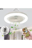 burenze Kumandalı 3 Renk Işıklı Dimmer Aydınlatma Yüksek Hızda Pervane Tavan Vantilatörü E27 Duy Tak Kullan - 1