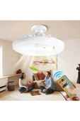 ADAL Vantilatör 3 Kademe Hız Dimlenebilir 3 Renk Led Işıklı Poyraz Kumandalı Sabit Fan Led Ampul 24cm - 5