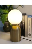 burenze Modern Tasarım Venüs Abajur Beyaz Glop Camlı Kablolu Tak Çalıştır Masa Lambası Eskitme Gold Sarı - 2