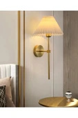 Buiva Kablosuz Pilli Aplik Tak Çalıştır Krem Abajur Umbrella Aplik Eskitme Gold Sarı - 1