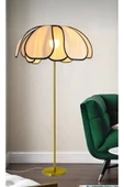 Buiva Modern Lambader İskandinav Boheme Jumeria Burenze Dekoratif Lambader Metal Gövde Ekru Kumaş Abajur - 5