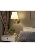 Fico Home Modern Tasarım Pilli Aplik Gold Sarı Ledli Tak Çalıştır Krem Şapkalı Duvar Led Aplik Harika Görsel - 3