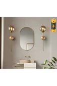burenze Modern Tasarım Pilli Aplik 1 Adet Tak Çalıştır Duvar Camlı Aplik Eskitme Gold Bal Camlı - 5