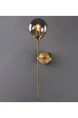 Buiva Modern Tasarım Füme Camlı Pilli Aplik Kablosuz Tak Çalıştır Aç Kapa Butonlu Eskitme Gold Sarı - 1