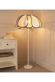 Buiva Modern Lambader İskandinav Boheme Jumeria Burenze Dekoratif Lambader Metal Gövde Ekru Kumaş Abajur - 2