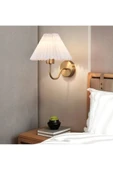 Fico Home Pilli Aplik Kablosuz Tak Çalıştır  Krem Abajur Umbrella Aplik Eskitme Gold Sarı 1 Adet - 2