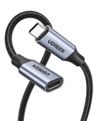 UGREEN USB-C Erkek - USB-C Dişi Gen-2 Örgülü Uzatma Kablosu 1 m, Uzay Grisi, 30205 - 1