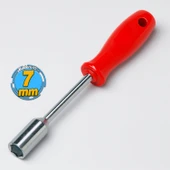 Lokma Uçlu Tornavida 7mm Somun Sökme Vida Sıkma Anahtarı El Aleti Profesyonel Dayanıklı Çelik Gövde thumbnail 2