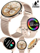 Bunnys realme C63 Uyumlu Şık Kadın Akıllı Saat – Su Geçirmez, Yuvarlak Çelik Kasa, Metal Kordon - 2